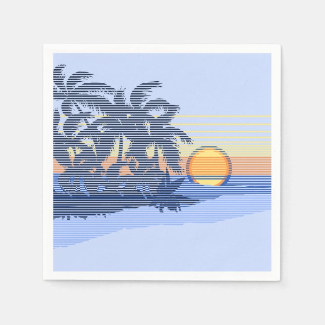 Serviette En Papier Big Sunset Strike Hawaiian Surfer (Devant)