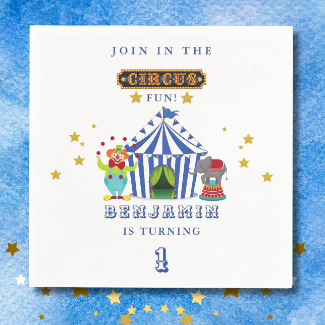 Serviette En Papier Big Top Come One Come All Circus 1er Anniversaire (Créateur téléchargé)