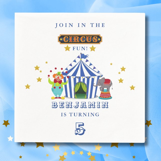 Serviette En Papier Big Top Come One Come All Circus Anniversaire (Créateur téléchargé)
