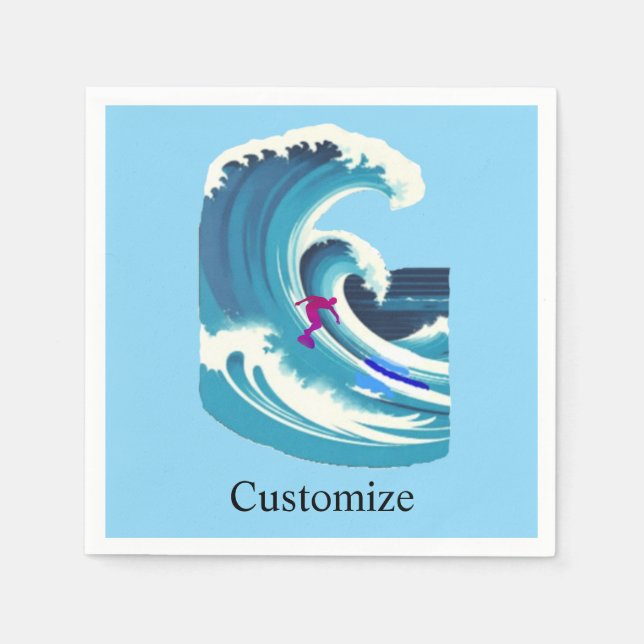 Serviette En Papier Big Wave Surfer Thunder_Cove (Devant)