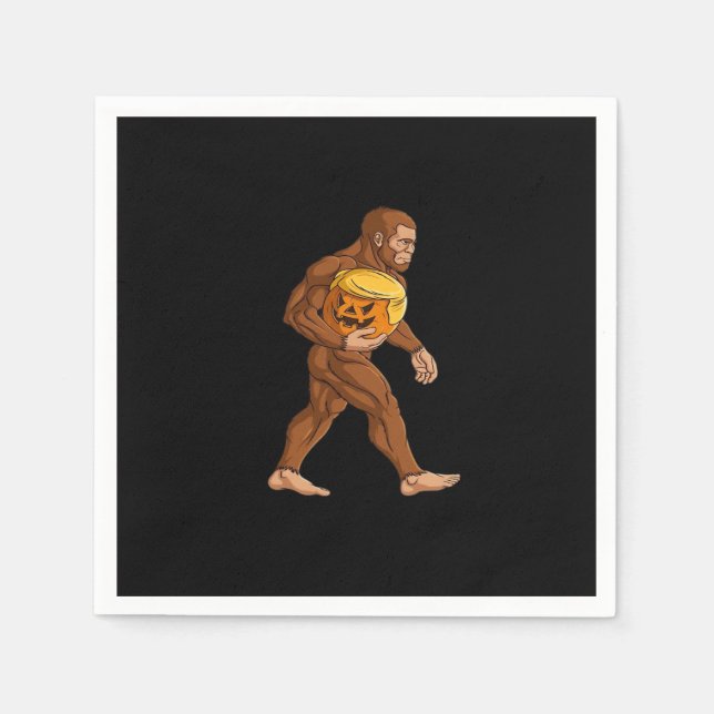 Serviette En Papier Bigfoot Halloween Trumpkin Citrouille classique (Devant)
