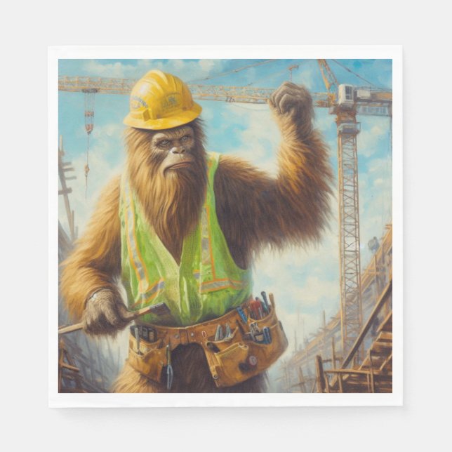Serviette En Papier Bigfoot le travailleur du bâtiment (Devant)