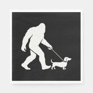 Serviette En Papier Bigfoot Marcher Dachshund Funny Wiener Chien Papa