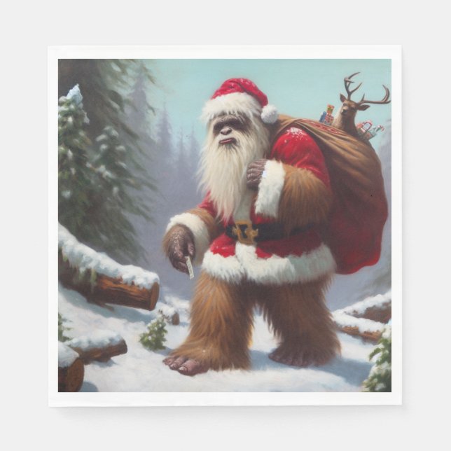 Serviette En Papier Bigfoot Santa Claus (Devant)