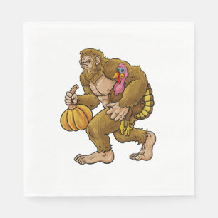 Serviette En Papier Bigfoot Thanksgiving vole Turquie & Citrouille Cac