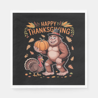 Serviette En Papier Bigfoot Turquie Citrouille Thanksgiving Day Classi