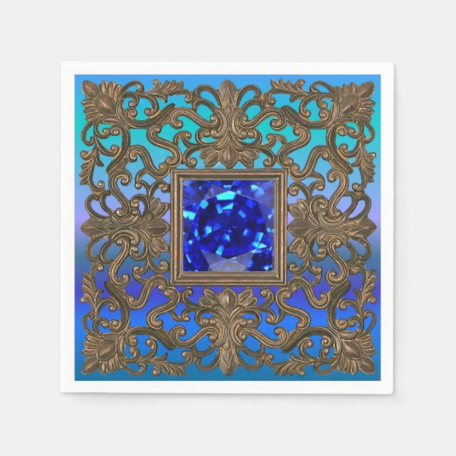 Serviette En Papier Bijou Peacock (Devant)