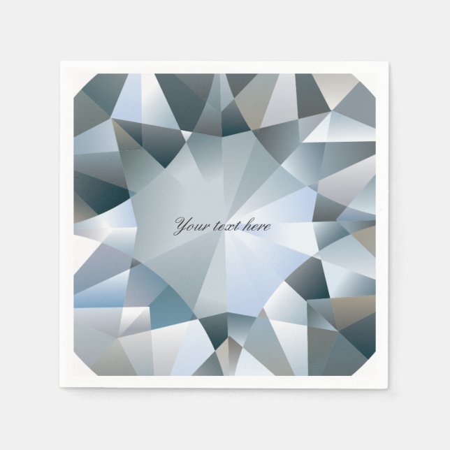 Serviette En Papier Bijoux Diamond Bling Élégant Bijou Party (Devant)