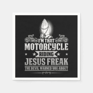 Serviette En Papier Biker Retrovintage Im That Motorcycle Riding Jesus