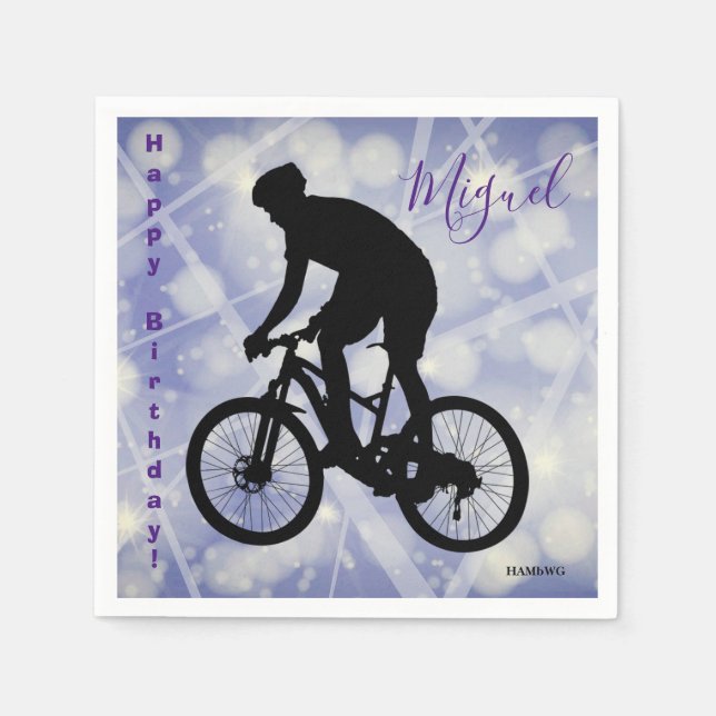 Serviette En Papier Biking Thème Personnalisé Anniversaire Papier Napk (Devant)