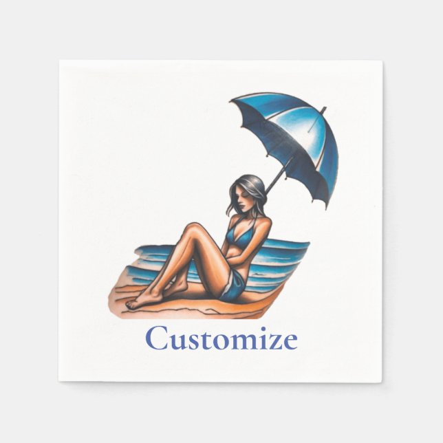 Serviette En Papier Bikini Girl Beach Napping Thunder_Cove (Devant)