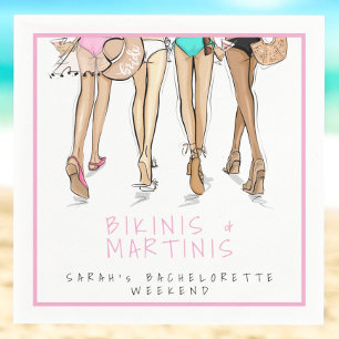 Serviette En Papier Bikinis & Martinis Mariée / Enterrement de vie de 