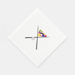 Serviette En Papier Billard et billes de piscine