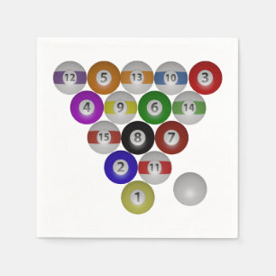 Serviette En Papier Billard Huit Ball Rack