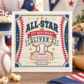 Serviette En Papier Billet de baseball All-Star pour le 1er anniversai