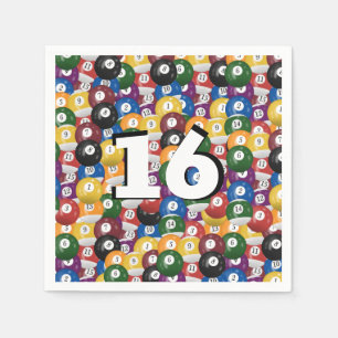 Serviette En Papier Billiard Balls pour 16e anniversaire