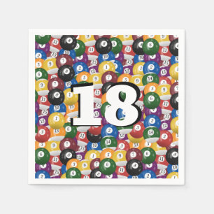 Serviette En Papier Billiard Balls pour 18e anniversaire