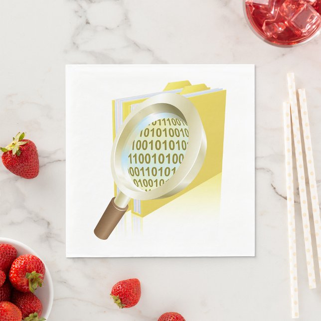 Serviette En Papier Binary Data Magnification de verre Recherche de fi (Créateur téléchargé)
