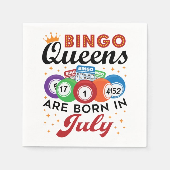 Serviette En Papier Bingo Queens Are Born in July (Devant)