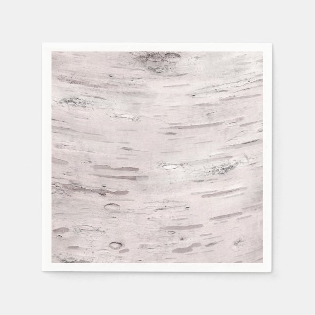 Serviette En Papier Birch Tree blanc Bois Rustique Grange mariage (Devant)
