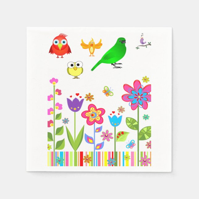 Serviette En Papier Bird Wildlife Napkin (Devant)