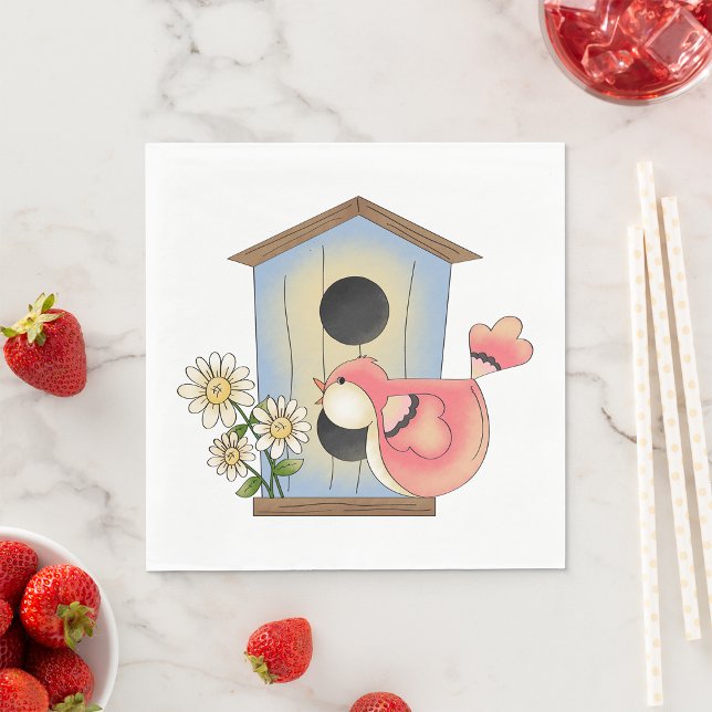 Serviette En Papier Birdhouse et Bird (Créateur téléchargé)