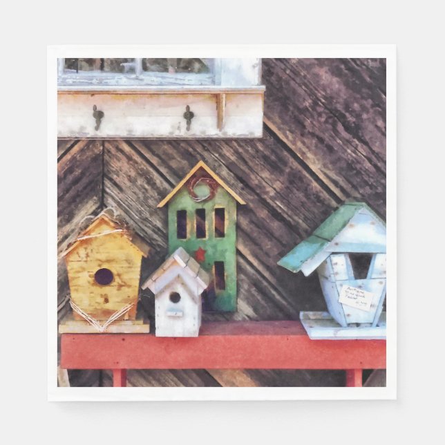 Serviette En Papier Birdhouses (Devant)