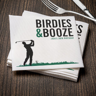 Serviette En Papier Birdies & Booze Golf Adulte Anniversaire