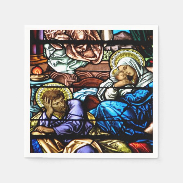 Serviette En Papier Birth of Jesus Stained Glass Window (Devant)