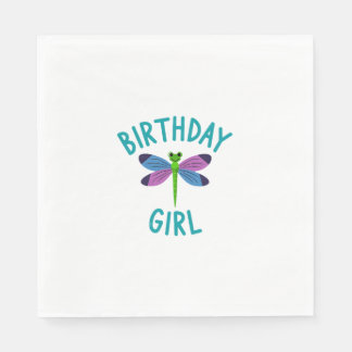 Serviette En Papier Birthday girl shirt Dragonfly birthday party tee s