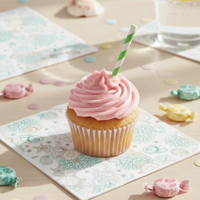 Serviette En Papier Birthday party turtles, underwater tableware (Créateur téléchargé)