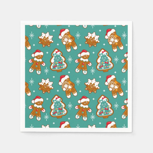 Serviette En Papier Biscuits de Noël au gingembre (Devant)
