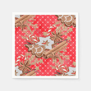 Serviette En Papier Biscuits de Noël au pain d'épice aquarelle