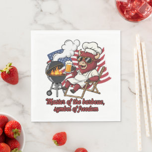 Serviette En Papier Bison Barbecue Patriotique Drapeau USA Master