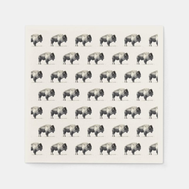 Serviette En Papier Bison d'Amérique (Devant)