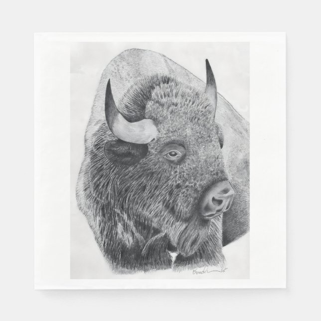 Serviette En Papier Bison d'Amérique (Devant)