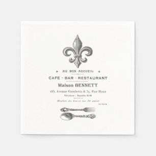 SERVIETTE EN PAPIER BISTROS FRANÇAIS VINTAGES MODERNES