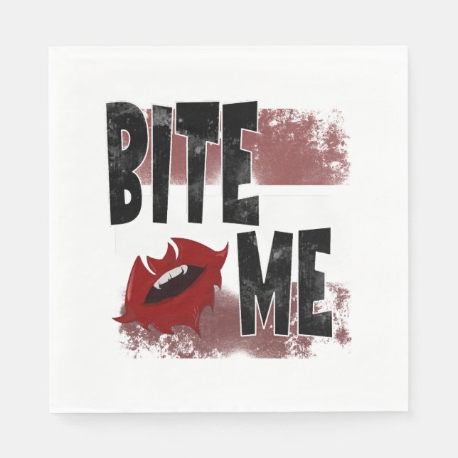 Serviette En Papier Bite me - Citation Cool - Halloween - Bat (Devant)
