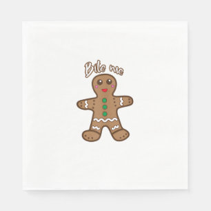 Serviette En Papier Bite Me Gingerbread Funny Cookie Christmas Thanksg