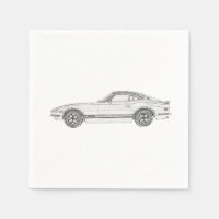 Black and White Datsun 240Z Pencil Style Drawing
