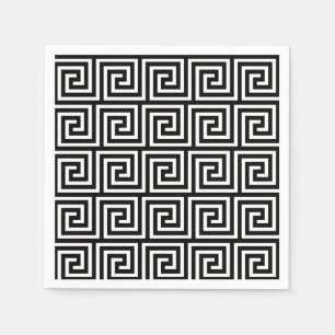 Serviette En Papier Black and White Greek