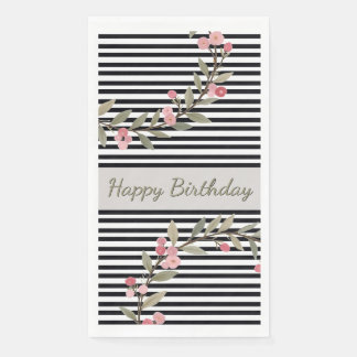 Serviette En Papier Black And White Stripe