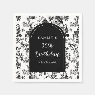Serviette En Papier Black Antique Chinoiserie fête d'anniversaire