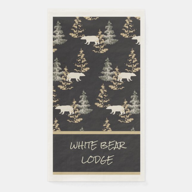 Serviette En Papier Black Bear Lodge Cabine Pays sauvage (Devant)