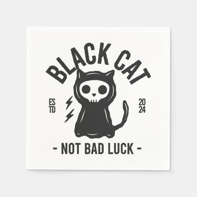 Serviette En Papier Black cat (Devant)