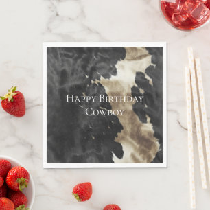 Serviette En Papier Black Champagne Gold Cowhide