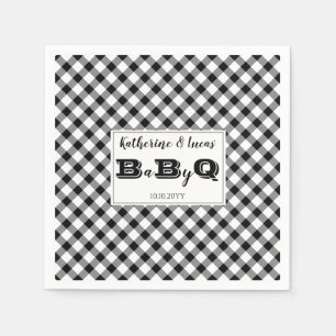 Serviette En Papier Black   Chèques blancs Bébé Q BBQ Douche serviette