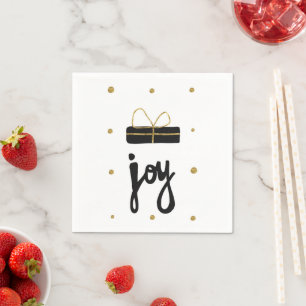 Serviette En Papier Black et or Joie cadeau cadeau de cadeau sophistiq