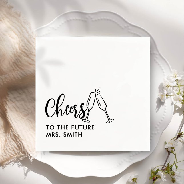 Serviette En Papier Black Future Mme Modern Fête des mariées (Créateur téléchargé)