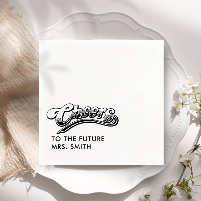 Serviette En Papier Black Future Mme Modern Fête des mariées (Créateur téléchargé)